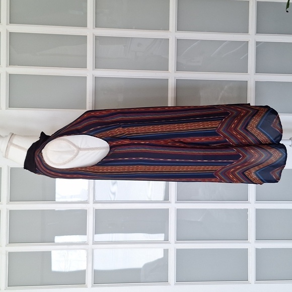 Bobeau Split Side Mock Neck Stripe Tunic Blouse - Picture 6 of 16